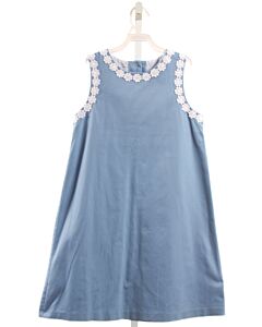 LITTLE ENGLISH  BLUE  FLORAL APPLIQUED DRESS