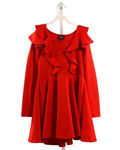 BARDOT  RED    PARTY DRESS WITH RUFFLE