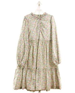 LITTLE ENGLISH  GREEN  FLORAL  DRESS WITH RUFFLE