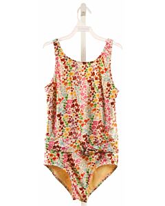 PINK CHICKEN  MAROON  FLORAL  1-PIECE SWIMSUIT WITH BOW
