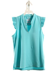 LUCKY IN LOVE  AQUA    SLEEVELESS SHIRT WITH RUFFLE