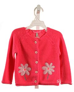 JOULES  HOT PINK  FLORAL APPLIQUED CARDIGAN