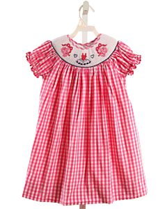 MARMELLATA  HOT PINK  GINGHAM SMOCKED DRESS