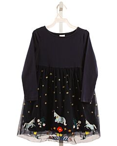 HANNA ANDERSSON  NAVY TULLE  EMBROIDERED KNIT DRESS