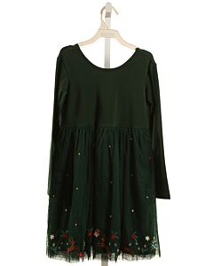 HANNA ANDERSSON  GREEN TULLE  EMBROIDERED KNIT DRESS