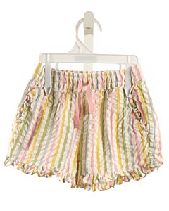 MINI BODEN  MULTI-COLOR SEERSUCKER STRIPED  SHORTS WITH RUFFLE
