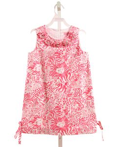LILLY PULITZER  HOT PINK  FLORAL APPLIQUED DRESS