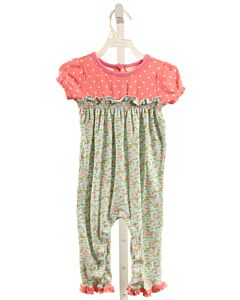 MATILDA JANE  AQUA  FLORAL SMOCKED KNIT ROMPER