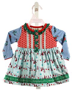 MATILDA JANE  BLUE    KNIT DRESS WITH PICOT STITCHING