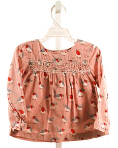 BABY BODEN  PINK  PRINT SMOCKED SHIRT-LS
