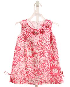 LILLY PULITZER  PINK  FLORAL APPLIQUED DRESS