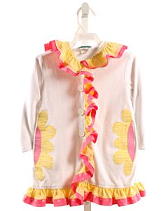 FUNTASIA TOO  WHITE TERRY CLOTH  APPLIQUED COVER UP WITH RUFFLE