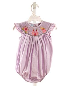 SOUTHERN SUNSHINE KIDS  LAVENDER  STRIPED SMOCKED BUBBLE