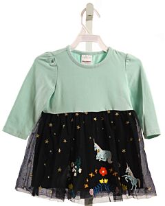 HANNA ANDERSSON  NAVY TULLE FLORAL EMBROIDERED KNIT DRESS