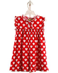 CLASSIC WHIMSY  RED    KNIT DRESS WITH PICOT STITCHING