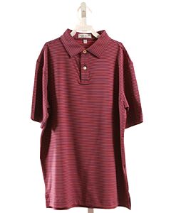 PETER MILLAR  RED  STRIPED  KNIT SS SHIRT