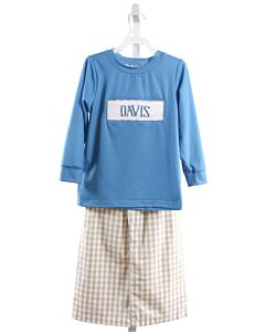 LITTLE BEAR SMOCKS  BLUE   SMOCKED 2-PIECE OUTFIT