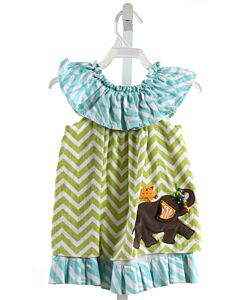 MUD PIE  LIME GREEN   APPLIQUED DRESS