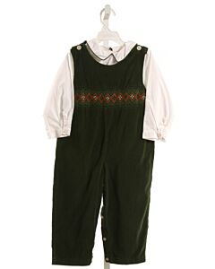 VIVE LA FETE  GREEN CORDUROY  SMOCKED LONGALL