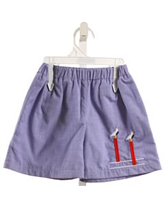 THE BEAUFORT BONNET COMPANY  BLUE  MICROCHECK APPLIQUED SHORTS