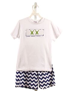 SILLY GOOSE  WHITE   SMOCKED 2-PIECE OUTFIT