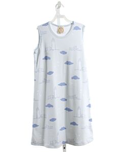 THE BEAUFORT BONNET COMPANY  LT BLUE  PRINT  KNIT DRESS