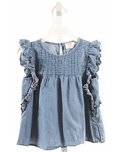 CREWCUTS  CHAMBRAY    SLEEVELESS SHIRT WITH RUFFLE