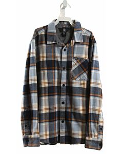 VOLCOM  BLUE FLANNEL PLAID  DRESS SHIRT