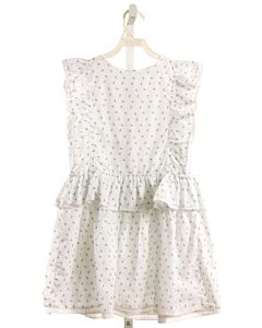 CECIL & LOU  WHITE  FLORAL  DRESS WITH EYELET TRIM