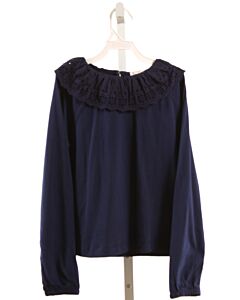 CREWCUTS  NAVY    KNIT LS SHIRT WITH EYELET TRIM