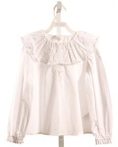 CREWCUTS  WHITE    DRESS SHIRT WITH EYELET TRIM