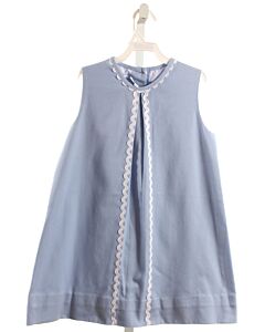 LITTLE ENGLISH  BLUE PIQUE   DRESS WITH RIC RAC