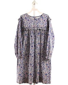 GRACE & JAMES  BLUE  FLORAL  DRESS WITH RUFFLE