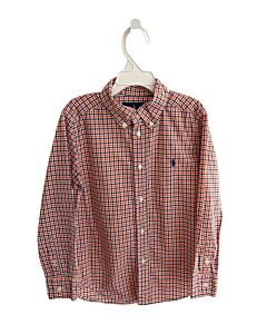 RALPH LAUREN  ORANGE  PLAID  DRESS SHIRT