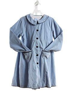 BELLA BLISS  BLUE CORDUROY   DRESSY OUTERWEAR WITH RIC RAC