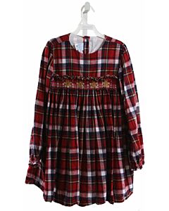 BELLA BLISS  RED  PLAID SMOCKED DRESS