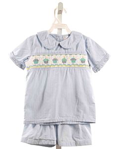 CECIL & LOU  LT BLUE  GINGHAM SMOCKED 2-PIECE OUTFIT