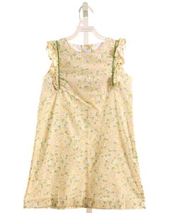 LITTLE ENGLISH  PALE YELLOW  FLORAL  DRESS WITH RUFFLE