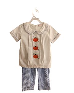 STITCHY FISH  BLUE SEERSUCKER GINGHAM  2-PIECE OUTFIT