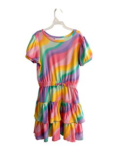 AMERICAN GIRL  MULTI-COLOR    KNIT DRESS WITH RUFFLE