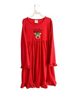 STITCHY FISH  RED   APPLIQUED KNIT DRESS