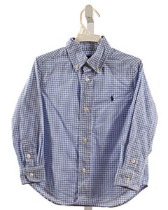 RALPH LAUREN  LT BLUE  GINGHAM  DRESS SHIRT