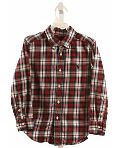 RALPH LAUREN  RED  PLAID  DRESS SHIRT