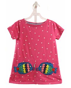 MINI BODEN PINK POLKA DOT APPLIQUED KNIT SS SHIRT
