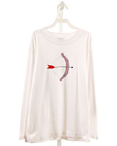 RED BEANS  WHITE   APPLIQUED KNIT LS SHIRT