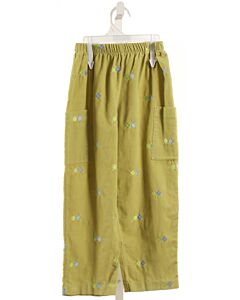 K & L  GREEN CORDUROY  EMBROIDERED PANTS