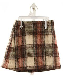 BONPOINT  BLACK WOOL PLAID  SKIRT