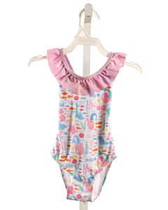 FLAP HAPPY  PINK  PRINT  1-PIECE SWIMSUIT WITH RUFFLE