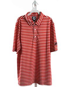 FOOTJOY  RED  STRIPED  KNIT SS SHIRT