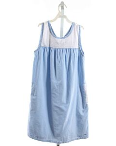 VINEYARD VINES  LT BLUE SEERSUCKER STRIPED  DRESS WITH EYELET TRIM